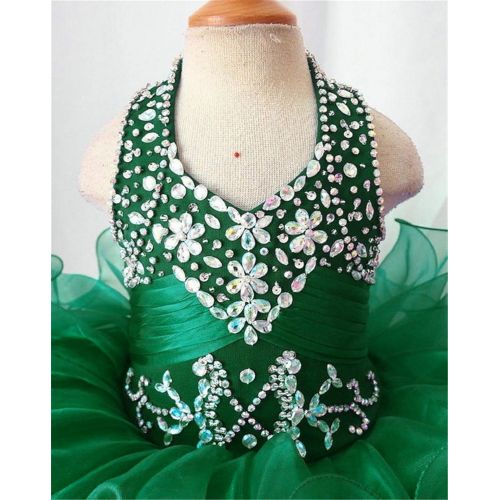  G.CHEN ChengCheng Baby Girls Halter Cupcake National Infant Pageant Dresses