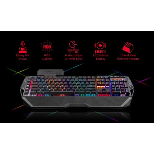  G.Skill G.SKILL RIPJAWS KM780 RGB On-The-Fly Macro Mechanical Gaming Keyboard, Cherry MX Brown