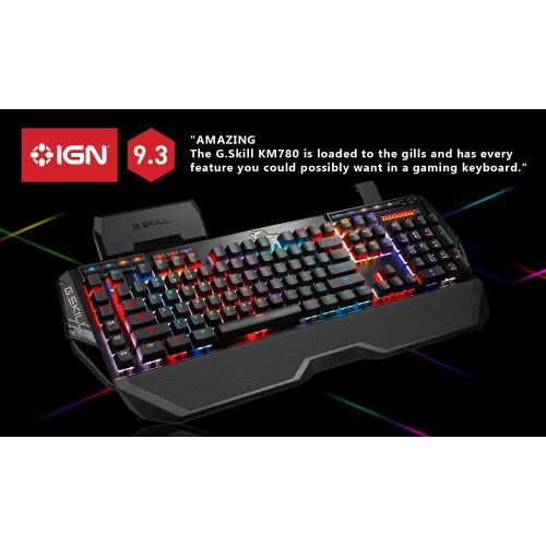  G.Skill G.SKILL RIPJAWS KM780 RGB On-The-Fly Macro Mechanical Gaming Keyboard, Cherry MX Brown