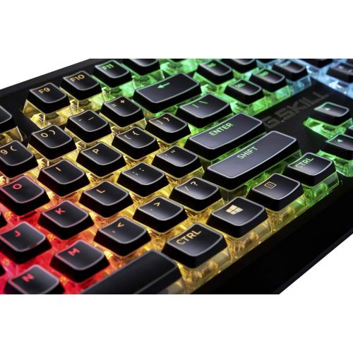  G.SKILL Crystal Crown Keycaps - Keycap Set with Transparent Layer for Mechanical Keyboards, Full 104 Key, Standard ANSI 104 English (US) Layout - Black