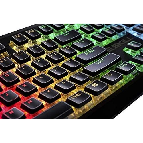  G.SKILL Crystal Crown Keycaps - Keycap Set with Transparent Layer for Mechanical Keyboards, Full 104 Key, Standard ANSI 104 English (US) Layout - Black