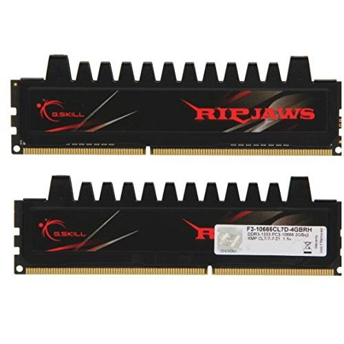  G.Skill F3-10666CL7D-4GBRH Ripjaws Series 4GB (2 x 2GB) 240-Pin DDR3 SDRAM DDR3 1333MHz (PC3 10666) Desktop Memory
