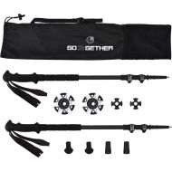 G2 GO2GETHER Carbon Lite Trekking Poles Telescopic 100% 3K Carbon Fiber/Long Soft Durable High-Density Foam Handle/Quick Flip Lock/Snow Baskets Attached (Pack of 2 Poles)