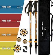 G2 GO2GETHER G2 Hiker Trekking Hiking Poles Telescopic / Aluminum Alloy / Comfort BMM Handle / Foam Padded Wrist Strap/ Auto-Adjustable Strap / Quick Flip Lock / Snow Baskets Attached (Pack of