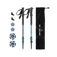 G2 GO2GETHER G2 Hiker Trekking Hiking Poles Telescopic/Aluminium Alloy/EVA Foam Grip/Cork Grip/Foam Padded Wrist Strap/ Auto-Adjustable Strap / Quick Flip Lock (Pack of 2 Poles).Yellow/Blue