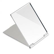 G2PLUS Portable Folding Vanity Mirror Single Side Travel Shower Shaving Mirror, 4.5 x 3.15 x 0.1 (Silver White)