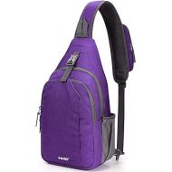 G4Free Sling Bag RFID Blocking Sling Backpack Crossbody Chest Bag Daypack for Hiking Travel(Purple)