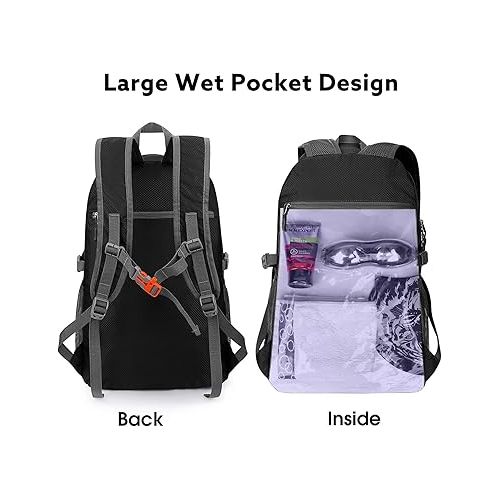  G4Free 40L Lightweight Packable Hiking Backpack, Waterproof Travel Daypack