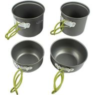 G4Free Camping Cookware Mess Kit 4/11/13/16 Piece Hiking Backpacking Picnic Cooking Bowl Non Stick Pot Pan Knife Spoon Set Mini Stove Lightweight Compact Camping Cook Set