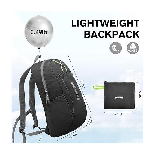  G4Free 24L Lightweight Packable Hiking Backpack Small Sport Travel Daypack Water Resistant for Women Men