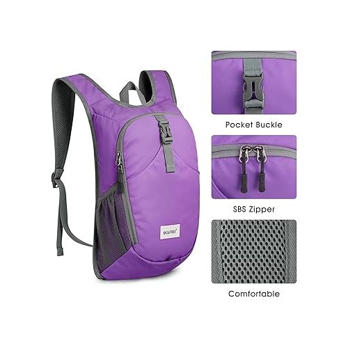 G4Free 10L Hiking Backpack, Lightweight Small Hiking Daypack Outdoor Travel Foldable Shoulder Bag