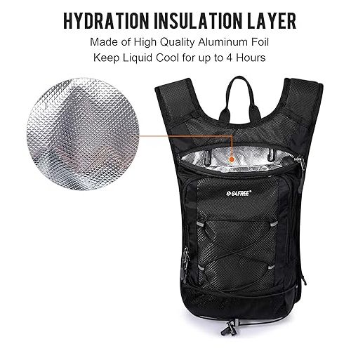  G4Free Insulated Hydration Backpack Pack with 2L BPA Free Bladder for Outdoor Running Hiking Cycling Camping
