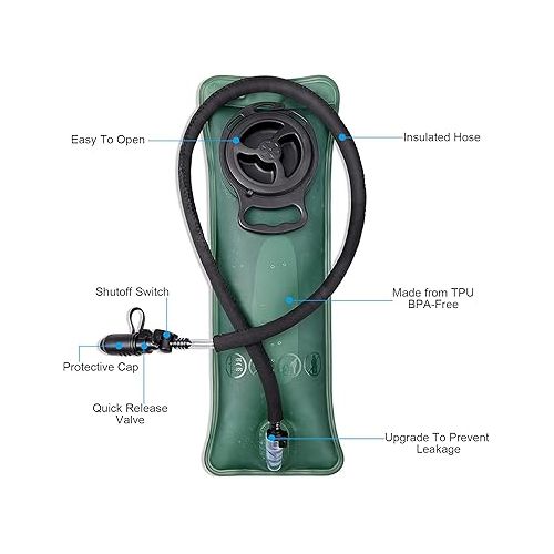  G4Free Military Tactical Hydration Pack Water Backpack with 3L Upgraded Bladder for Hiking Running Cycling