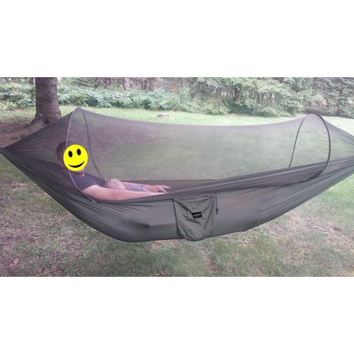  [아마존베스트]G4Free Portable & Foldable Camping Hammock Net Hammock Tent Capacity 440 lbs Outdoor & Indoor Backyard Hiking Backpacking Tree Hammocks (110x50 inch)