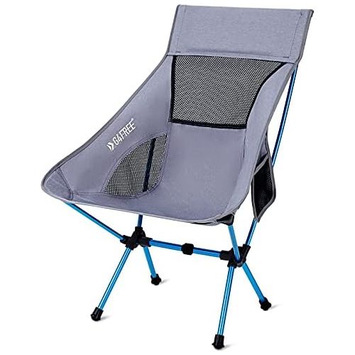  G4Free Portable Camping Chairs, Medium Size Ultralight Folding Compact Chair Heavy Duty 265lbs with Carry Bag for Outdoor Hiking Backpacking Picnic Beach