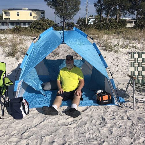  G4Free Easy Setup Beach Tent Deluxe XL Sun Shelter with UPF 50+ UV Protection