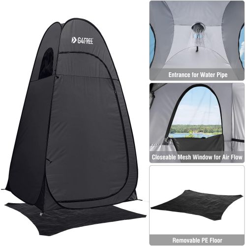  G4Free Pop Up Privacy Shower Tent Portable Outdoor Changing Dressing Room Camping Toilet Sun Shelter 6.9 FT for Beach Hiking with Carry Bag