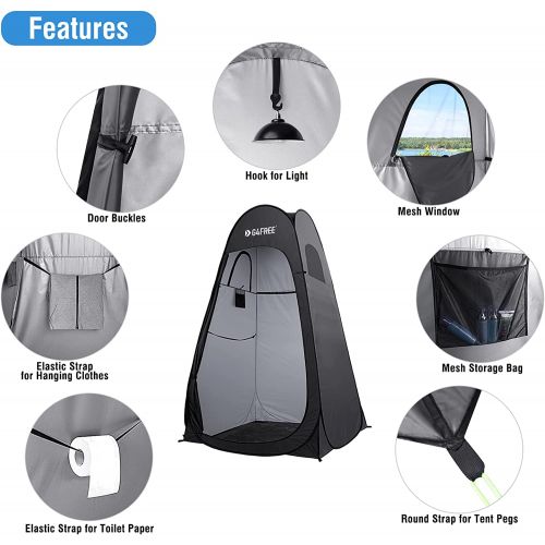  G4Free Pop Up Privacy Shower Tent Portable Outdoor Changing Dressing Room Camping Toilet Sun Shelter 6.9 FT for Beach Hiking with Carry Bag