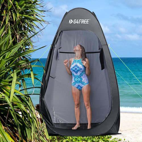  G4Free Pop Up Privacy Shower Tent Portable Outdoor Changing Dressing Room Camping Toilet Sun Shelter 6.9 FT for Beach Hiking with Carry Bag