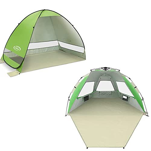  G4Free 3 4 Persons Pop up Beach Tent + Easy Set up Sun Shelter Outdoor Cabana Sun Umbrella with UPF 50+ Protection