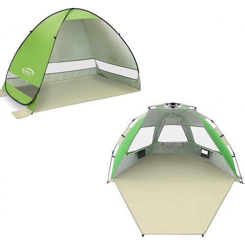  G4Free 3 4 Persons Pop up Beach Tent + Easy Set up Sun Shelter Outdoor Cabana Sun Umbrella with UPF 50+ Protection