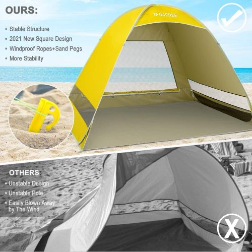  G4Free Upgraded Pop Up Beach Tent, 2-3 Person Automatic Sunshade Canopy UPF 50+ Sport Umbrella Instant Tent Lightweight and Easy to Carry for Camping, Outdoor, Beach