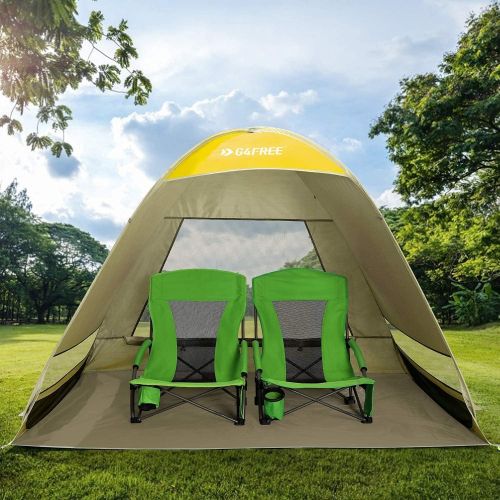  G4Free Upgraded Pop Up Beach Tent, 2-3 Person Automatic Sunshade Canopy UPF 50+ Sport Umbrella Instant Tent Lightweight and Easy to Carry for Camping, Outdoor, Beach