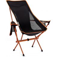 G4Free Lightweight High Back Camping Chair with Arm Rest Cup Holder and Carrying Storage Bag for Adult Outdoor Travel Hiking