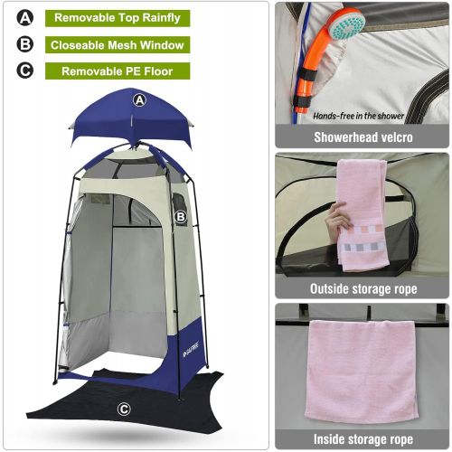  G4Free Camping Shower Tent, Privacy Tent Dressing Changing Room, Portable Toilet, Rain Shelter for Camping Beach with Carry Bag