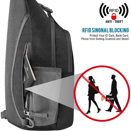  G4Free Sling Bag RFID Blocking Sling Backpack Crossbody Chest Bag Daypack for Hiking Travel