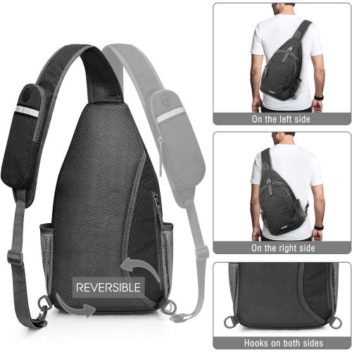  G4Free Sling Bag RFID Blocking Sling Backpack Crossbody Chest Bag Daypack for Hiking Travel