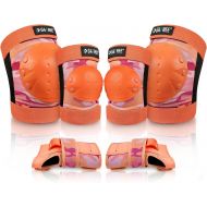 G4Free Protective Gear Set for Youth/Adult Kids Knee Pads Elbow Pads Wrist Guards for Skateboarding Roller Skating Inline Skate Cycling Bike BMX Bicycle Scooter 6pcs