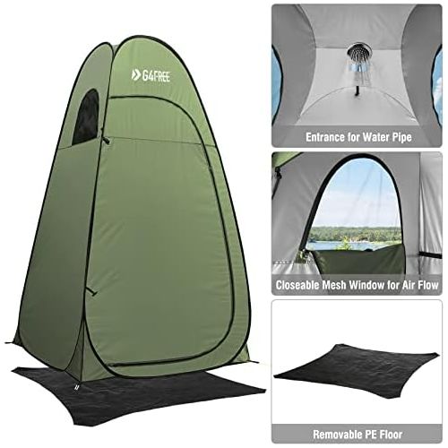  G4Free Pop Up Privacy Shower Tent Portable Outdoor Changing Dressing Room Camping Toilet Sun Shelter 6.9 FT for Beach Hiking with Carry Bag