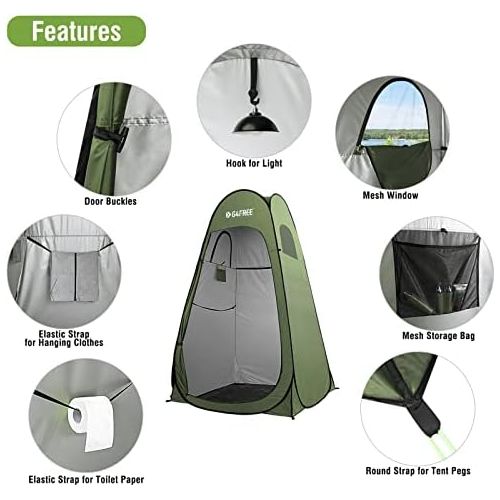  G4Free Pop Up Privacy Shower Tent Portable Outdoor Changing Dressing Room Camping Toilet Sun Shelter 6.9 FT for Beach Hiking with Carry Bag
