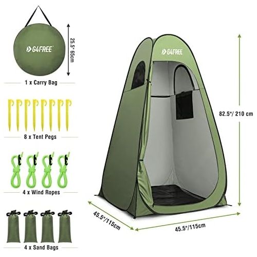  G4Free Pop Up Privacy Shower Tent Portable Outdoor Changing Dressing Room Camping Toilet Sun Shelter 6.9 FT for Beach Hiking with Carry Bag