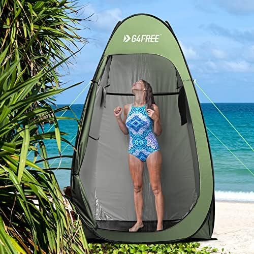  G4Free Pop Up Privacy Shower Tent Portable Outdoor Changing Dressing Room Camping Toilet Sun Shelter 6.9 FT for Beach Hiking with Carry Bag