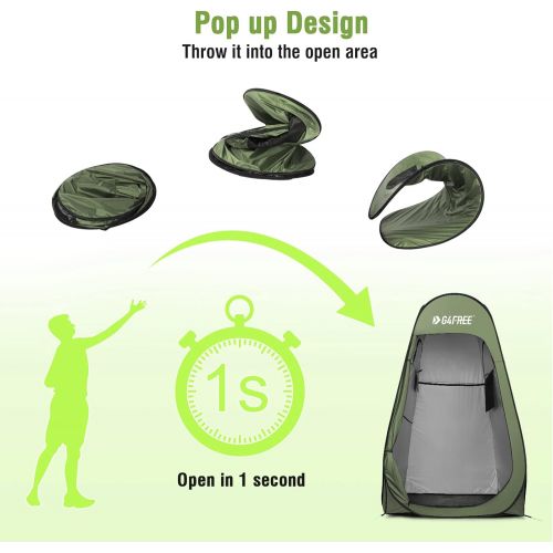  G4Free Pop Up Privacy Shower Tent Portable Outdoor Changing Dressing Room Camping Toilet Sun Shelter 6.9 FT for Beach Hiking with Carry Bag