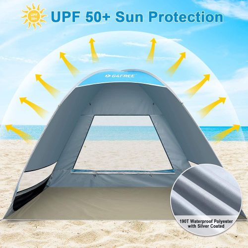  G4Free Upgraded Pop Up Beach Tent, 2-3 Person Automatic Sunshade Canopy UPF 50+ Sport Umbrella Instant Tent Lightweight and Easy to Carry for Camping, Outdoor, Beach