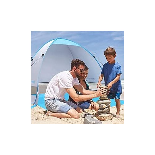  G4Free Large Pop up Beach Tent Automatic Sun Shelter Outdoor Cabana Sun Umbrella 3-4 Person Fishing Anti UV Sun Shelter Tents Instant Portable