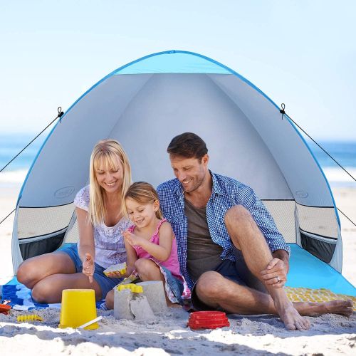  G4Free Large Pop up Beach Tent Automatic Sun Shelter Outdoor Cabana Sun Umbrella 3-4 Person Fishing Anti UV Sun Shelter Tents Instant Portable