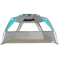 G4Free Easy Set up Beach Tent Deluxe XL, Pop up Sun Shelter for 3-4 Persons with UPF 50+ Protection Beach Shade