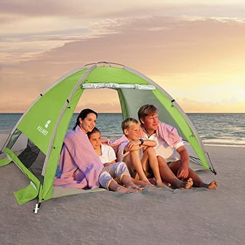  G4Free Large Pop Up Beach Tent Sun Shelter 4 Person Sun Shade Canopy UPF 50+ Portable Instant Tent for Camping Outdoor