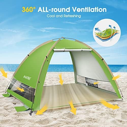  G4Free Large Pop Up Beach Tent Sun Shelter 4 Person Sun Shade Canopy UPF 50+ Portable Instant Tent for Camping Outdoor