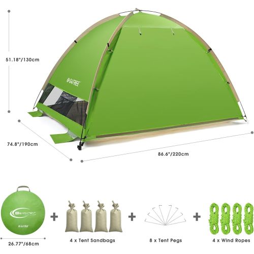  G4Free Large Pop Up Beach Tent Sun Shelter 4 Person Sun Shade Canopy UPF 50+ Portable Instant Tent for Camping Outdoor