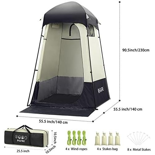  G4Free Large Outdoor Privacy Shower Tent, 7.5FT Portable Camping Easy Set Up Deluxe Shelter Tent Dressing Changing Room with Carry Bag, Camp Toilet