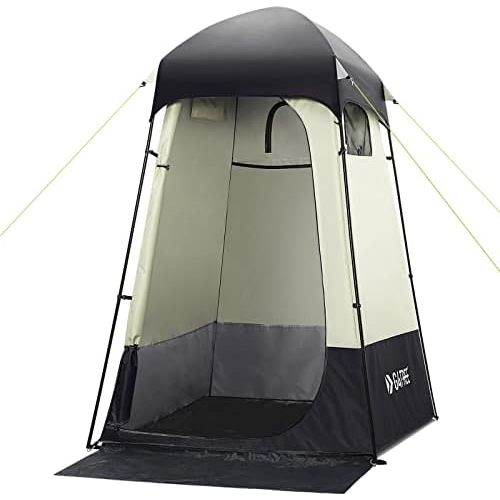  G4Free Large Outdoor Privacy Shower Tent, 7.5FT Portable Camping Easy Set Up Deluxe Shelter Tent Dressing Changing Room with Carry Bag, Camp Toilet