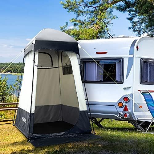  G4Free Large Outdoor Privacy Shower Tent, 7.5FT Portable Camping Easy Set Up Deluxe Shelter Tent Dressing Changing Room with Carry Bag, Camp Toilet