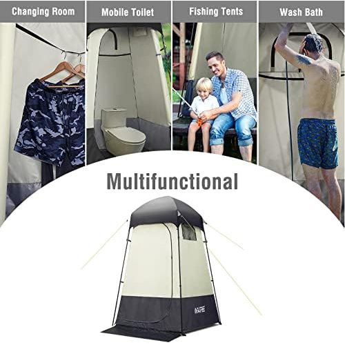  G4Free Large Outdoor Privacy Shower Tent, 7.5FT Portable Camping Easy Set Up Deluxe Shelter Tent Dressing Changing Room with Carry Bag, Camp Toilet