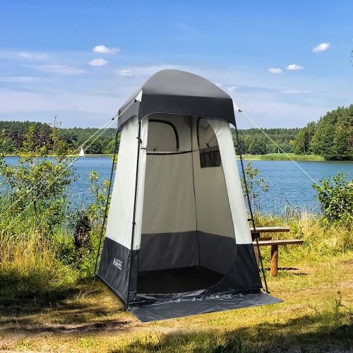  G4Free Large Outdoor Privacy Shower Tent, 7.5FT Portable Camping Easy Set Up Deluxe Shelter Tent Dressing Changing Room with Carry Bag, Camp Toilet