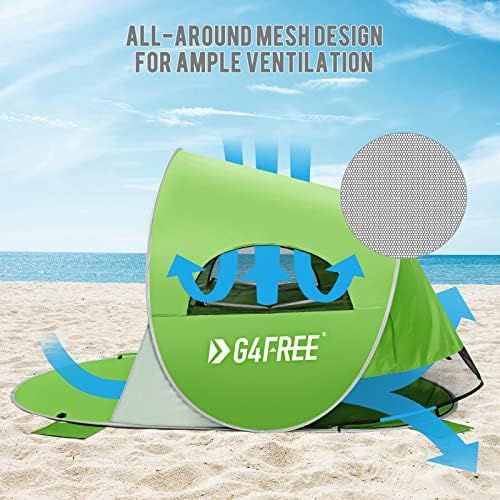  G4Free Beach Tent UPF 50+ Easy Pop Up Sun Shade 3-4 Persons Portable Sport Umbrella Instant Sun Shelter Tent Spacious Baby Canopy